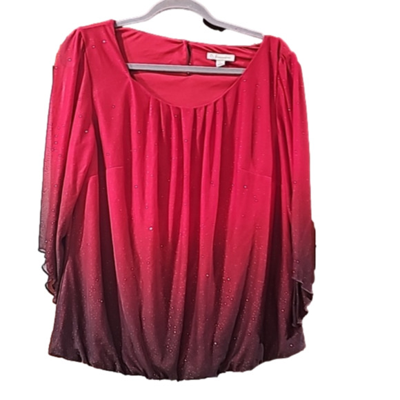 DB established 1962 Ombre blouse red/blk  size 1X - Picture 1 of 8